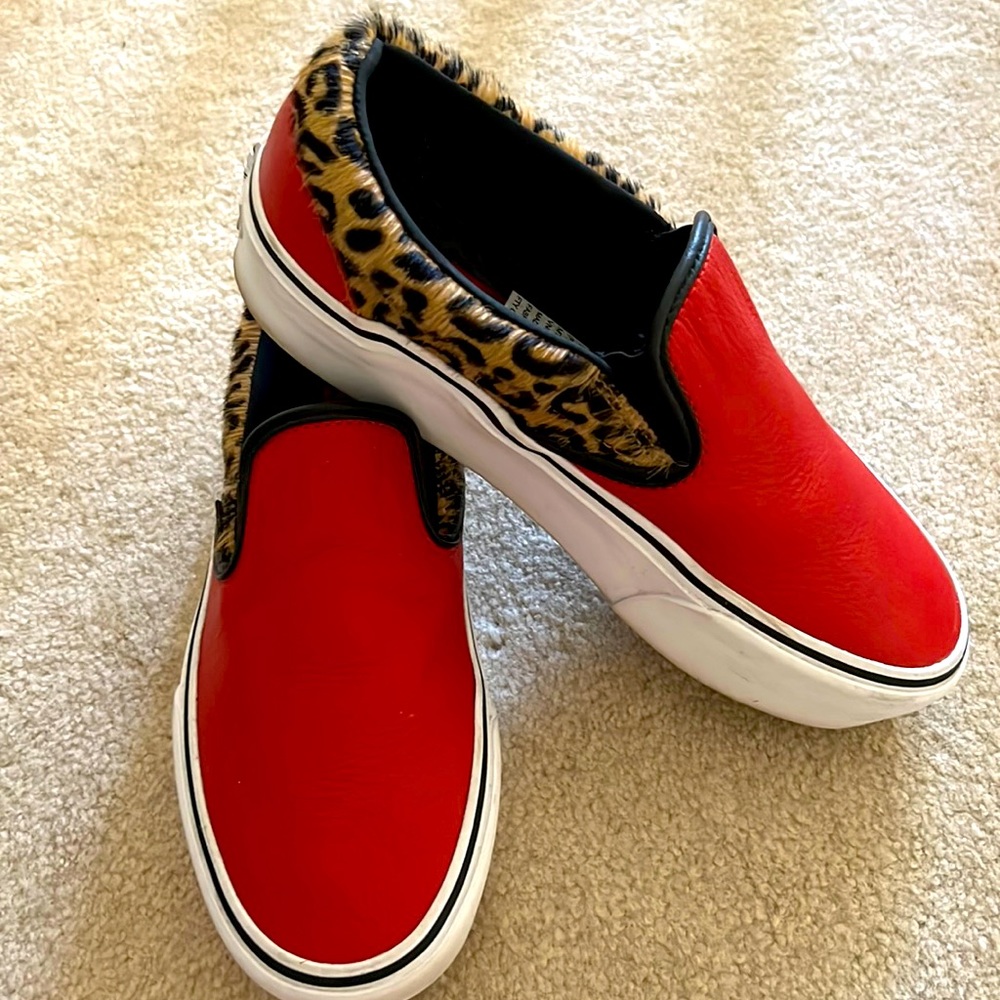 Vans Rare Sample Leather Faux Leopard Slip-on